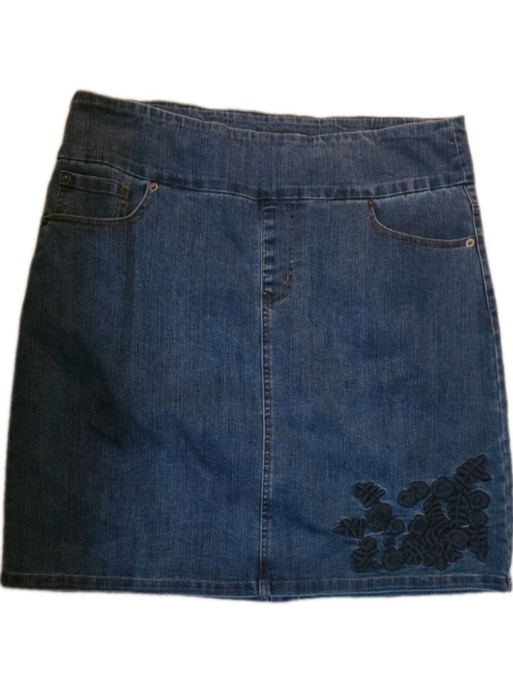 Chadwicks Embroidered Denim Jean Skirt Women's Size 14 - Picture 2 of 8